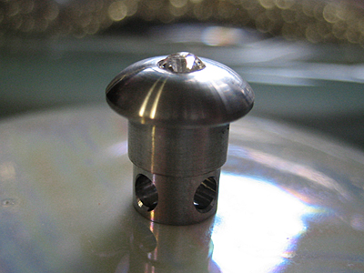 4mm Zylinder und Adapter mit kleinem Swarovski-Stein