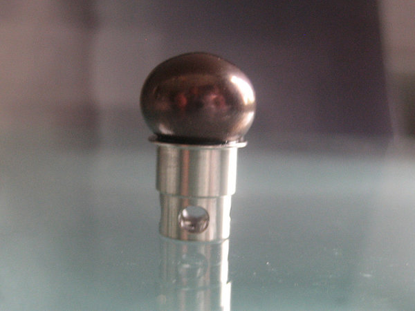 4mm Zylinder mit echter Perle - 10mm -