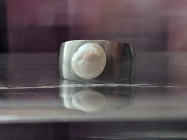 10mm Barockperle - Weiß - auf 0mm Zylinder