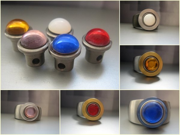 2mm Zylinder mit Glasstein - viele Farben zur Auswahl