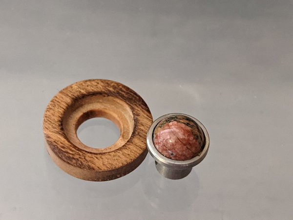 Unikat-Set - Zylinder mit Jaspis und Holzscheibe