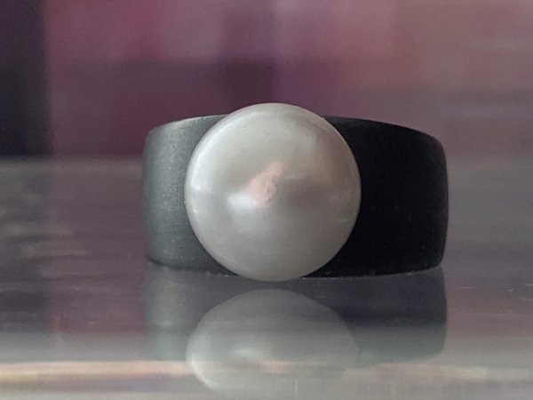 11,5mm echte Perle - Hellgrau - auf 0mm Zylinder
