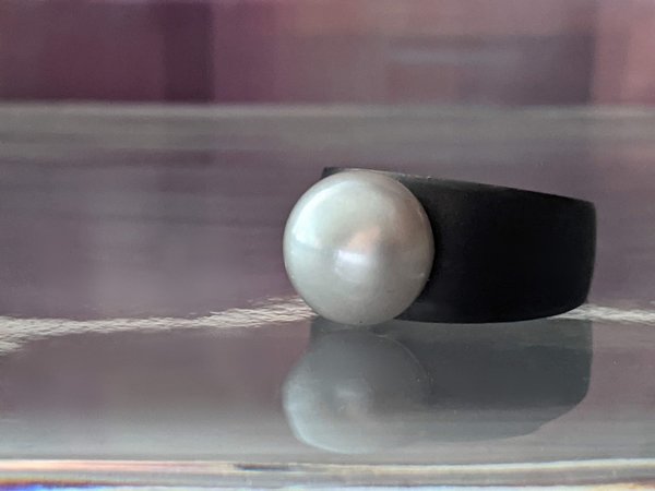 11,5mm echte Perle - Hellgrau - auf 0mm Zylinder
