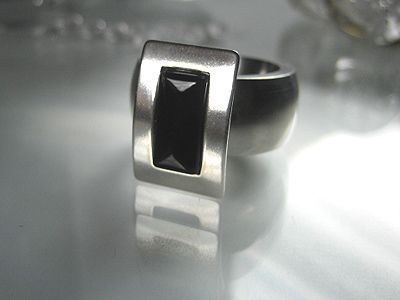 Onyx-Rechteck in 925er Silber