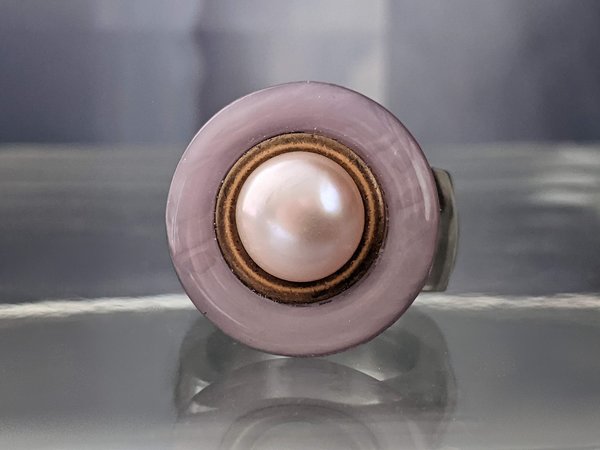 9mm echte Perle - Apricot - Zylinderhöhe zur Wahl