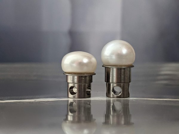 9mm echte Perle - Weiß - Zylinderhöhe zur Wahl